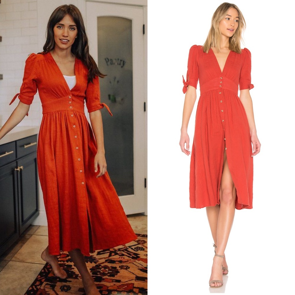 Free People Love of My Life Dress in Burnt Orange